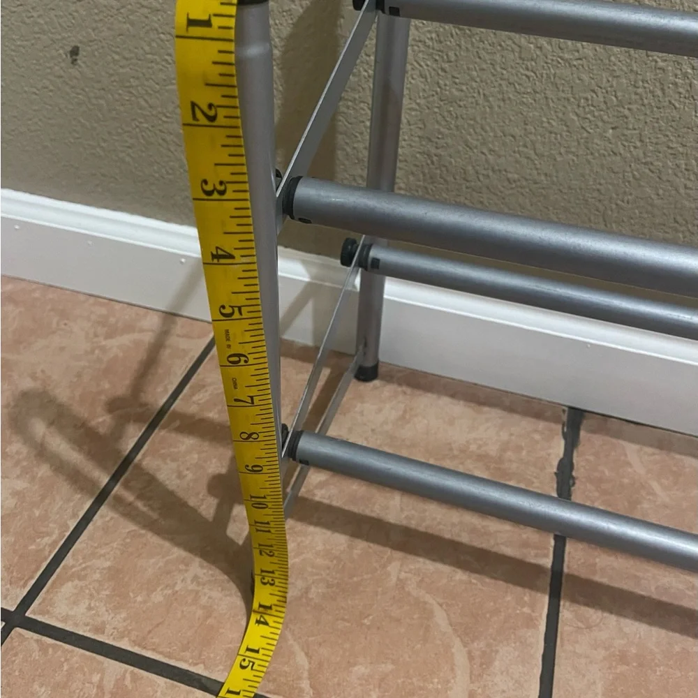 Silver 2-Tier Metal Shoe Rack - Picture 3 of 8